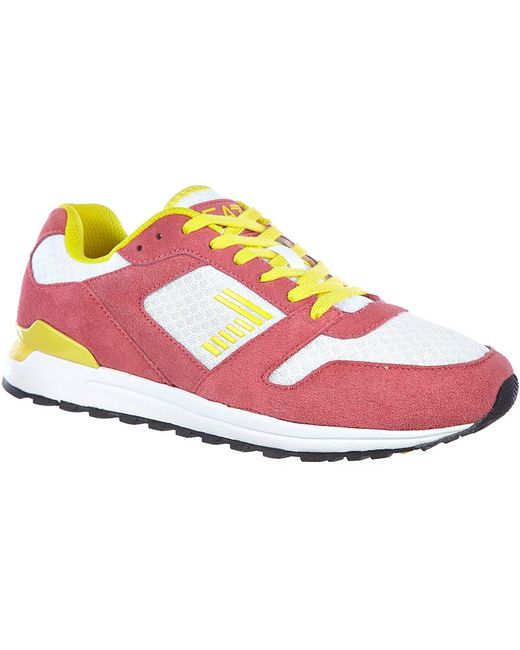 EA7 Pink Logo Lace Up Casual Sports Shoes for men