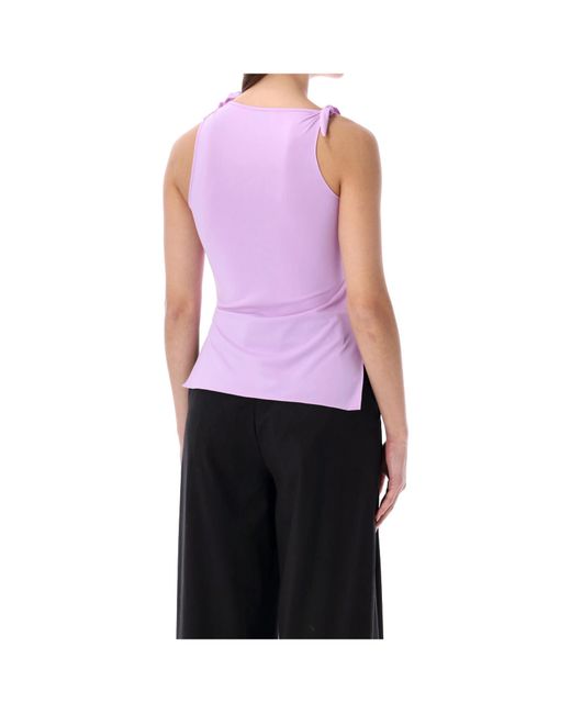 Coperni Purple Floral-Knot Sleeveless Tank Top