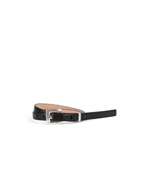 Balmain White Anthem Smooth Leather Belt for men