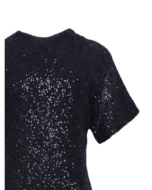 Brunello Cucinelli Blue Sequin-Embellished Midi Dress