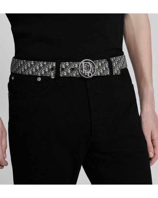 Dior White Reversible Belt Strap for men