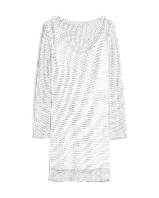 Max Mara White Boat Neck Dress
