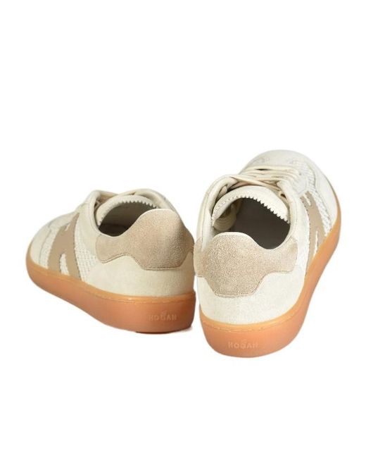 Hogan White Low Top Lace Up Sneakers