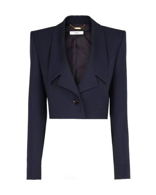 Chloé Blue Chloé Cropped Spencer Jacket