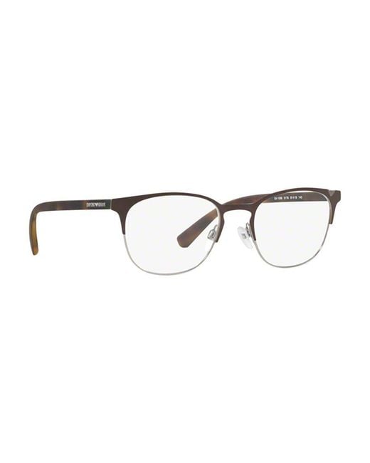 Emporio Armani White Square Frame Glasses for men