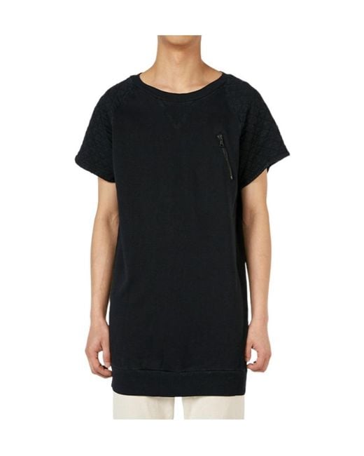 Balmain Black Cable Zipper Lace Design Short-Sleeved T-Shirt for men