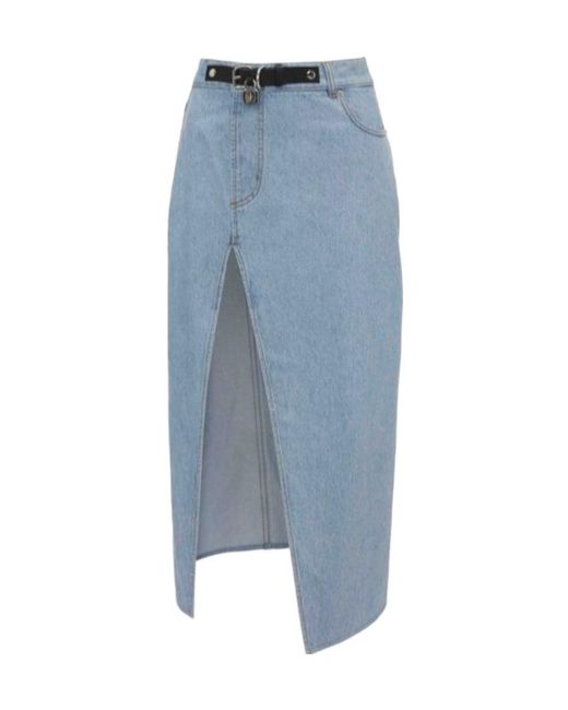 J.W. Anderson Blue Asymmetric Denim Midi Skirt