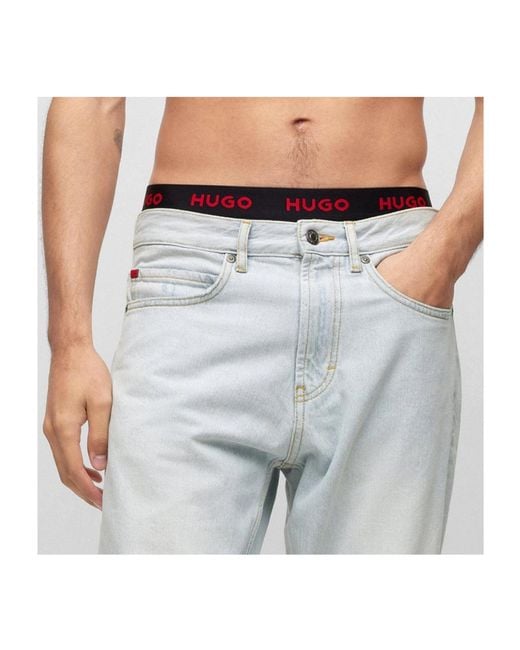 Boss Blue Straightleg Ripped Jeans for men