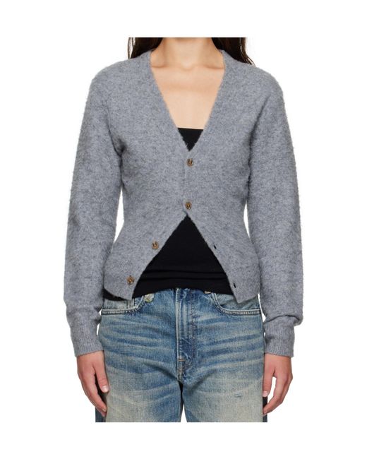 R13 Gray Split Hem Cardigan