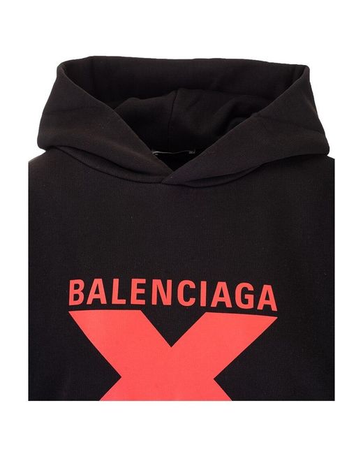 Balenciaga Black Logo Hooded Sweater