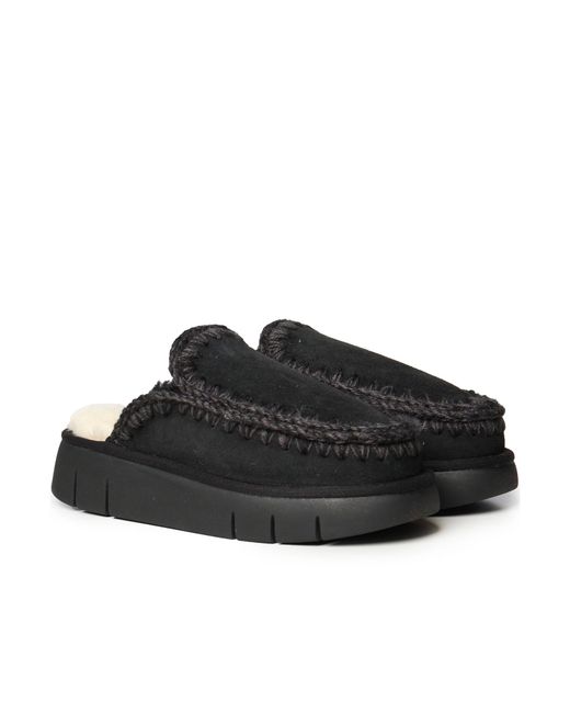 Mou Black Bounce Slip On Clogs