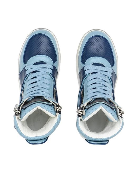 Dolce & Gabbana Blue Logo High-Top Casual Sneakers for men