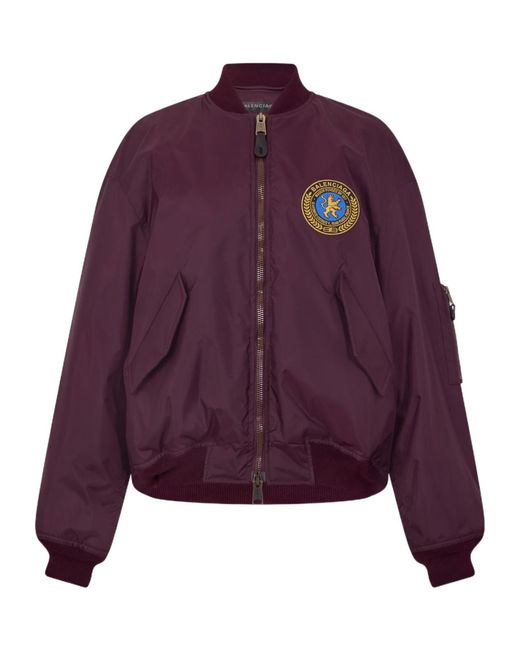 Balenciaga Purple Stand-Up Collar Casual Jacket