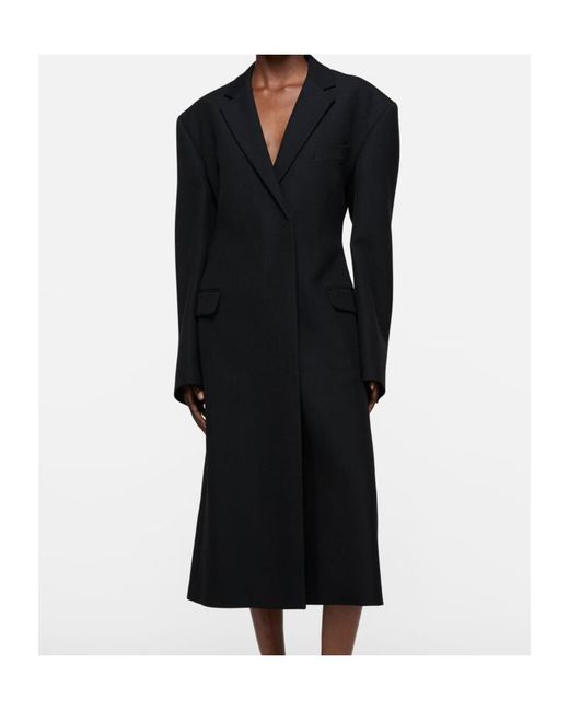 Acne Black Wool Double-Breasted Coat