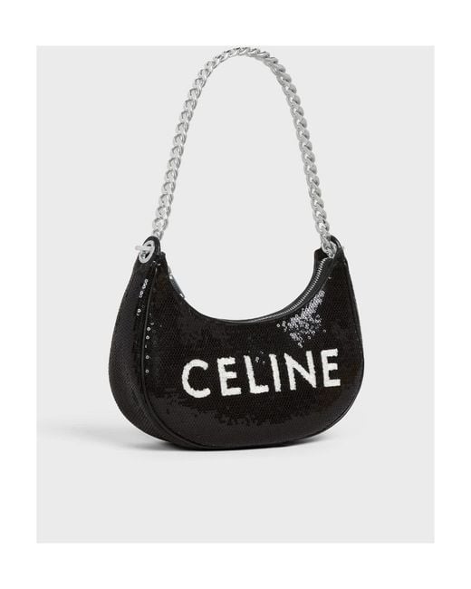 Céline Black Sequined Medium Size Shoulder Bag
