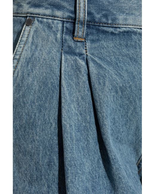 Helmut Lang Blue Double-Pleated Jeans