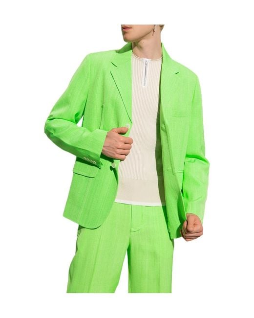 Jacquemus Green Single-Breasted Suit Jacket for men