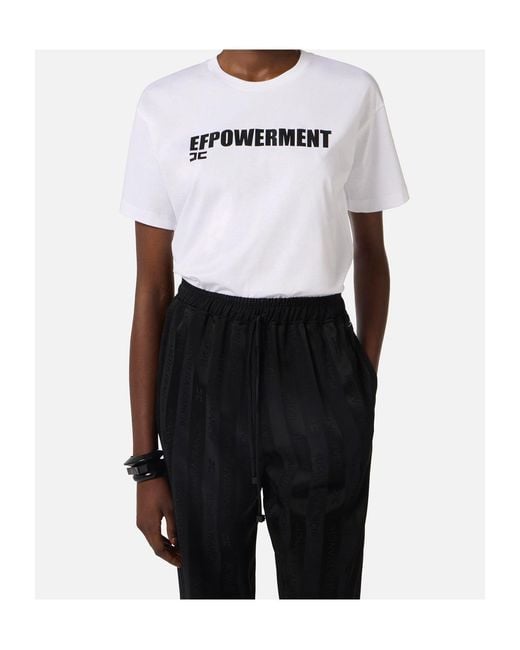 Elisabetta Franchi White Drawstring-Detail T-Shirt