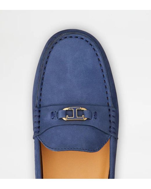 Tod's Blue Oval-T Loafers