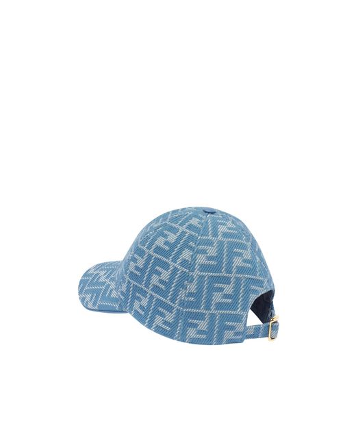 Fendi Blue Ff Jacquard Baseball Cap