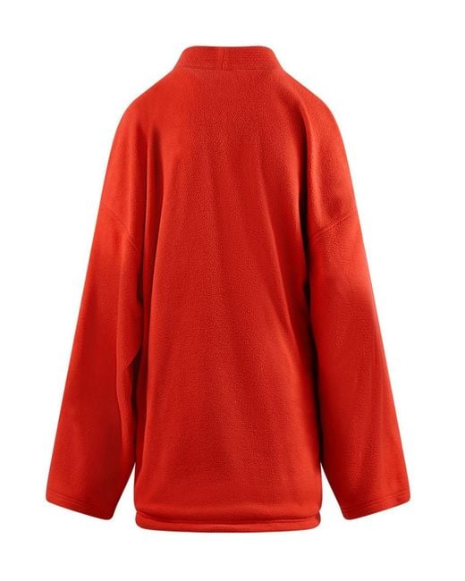 Balenciaga Red Double Brushed Velvet Jacket