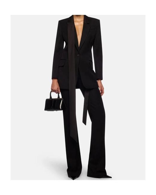 The Attico Black The Strap-Detailed Trousers