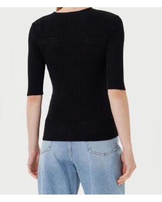 Twinset Black Ribbed Embellished Top