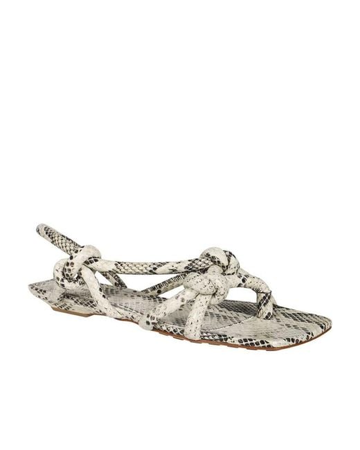 Bottega Veneta Metallic Jimbo Knot Detailed Printed Sandals