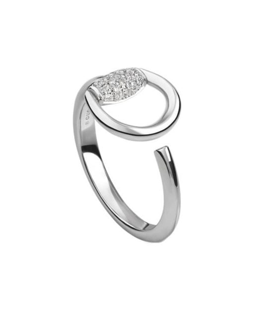 Gucci White Horsebit Diamond 18K Ring