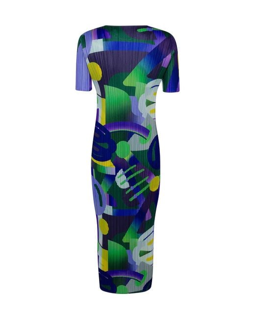 Pleats Please Issey Miyake Blue Pleats Please Issey Miyake Playground Dress