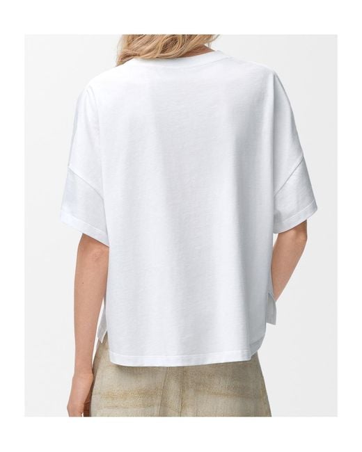 Loewe White Embroidered Logo Oversized T-Shirt