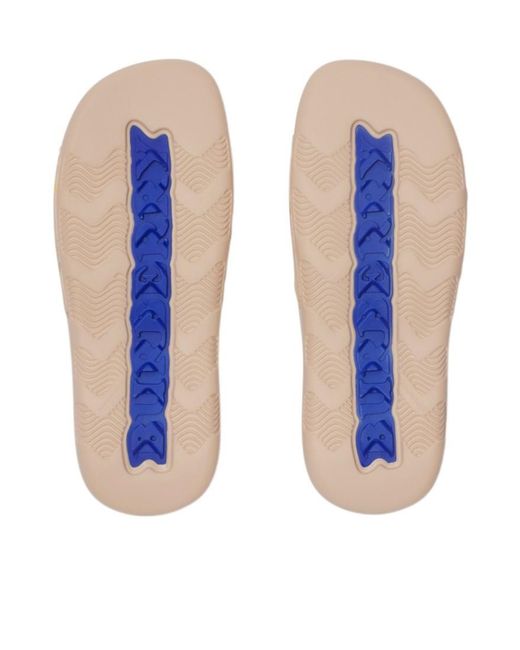 Burberry Natural Dive Check Pattern Slides