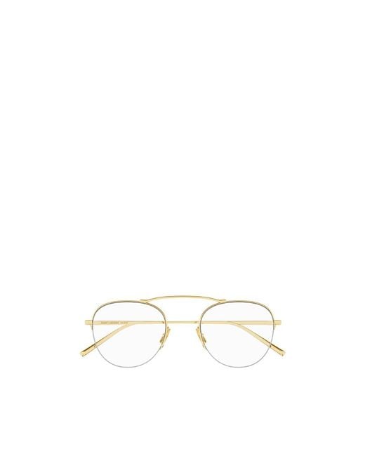 Saint Laurent Natural Eyewear Round Frame Glasses for men