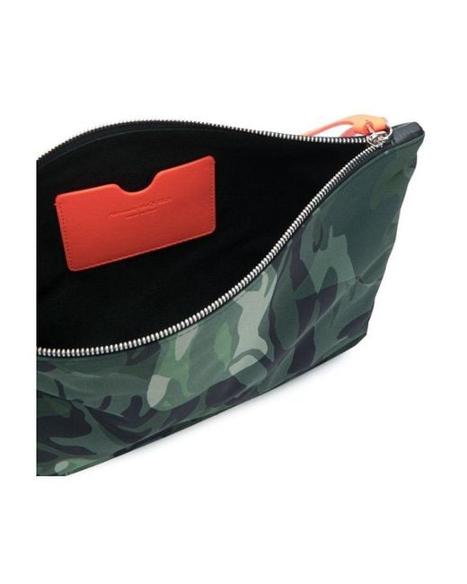 McQueen Green Camouflage Printing Handbag for men
