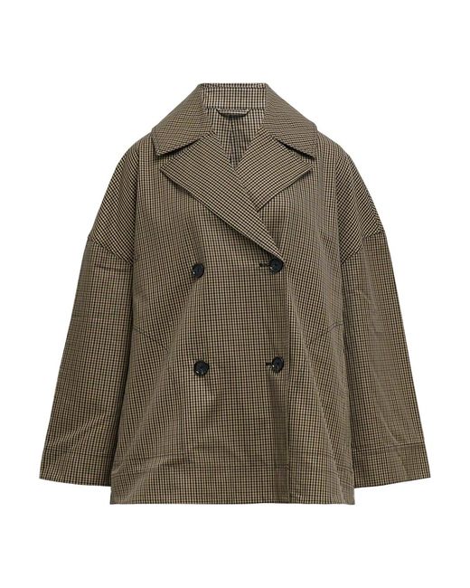 Totême Green Totême Double Breasted Oversized Check Coat