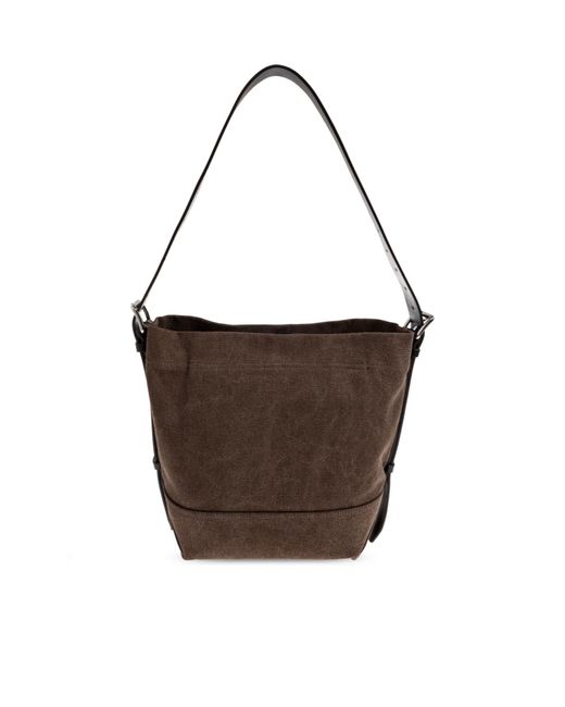 Lemaire Brown Small Belted Tote Bag for men