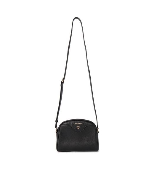 Ferragamo Black Zippered Shoulder Bag