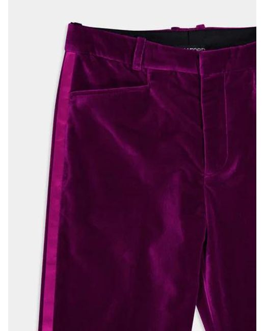 Tom Ford Purple Mid-Waisted Velvet Pants