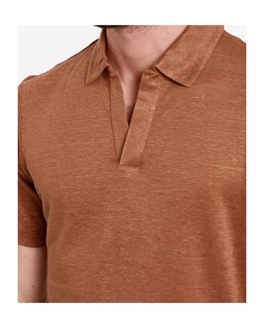 Gran Sasso Brown Short-Sleeved Lapel T-Shirt for men
