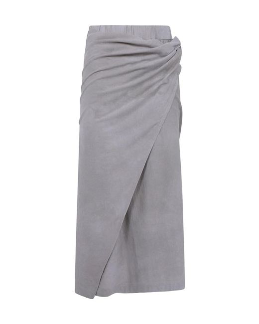 Ziggy Chen Gray Asymetric Jersey Skirt