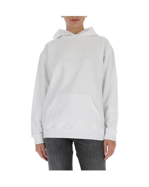 Givenchy White Embellished Logo Hoodie
