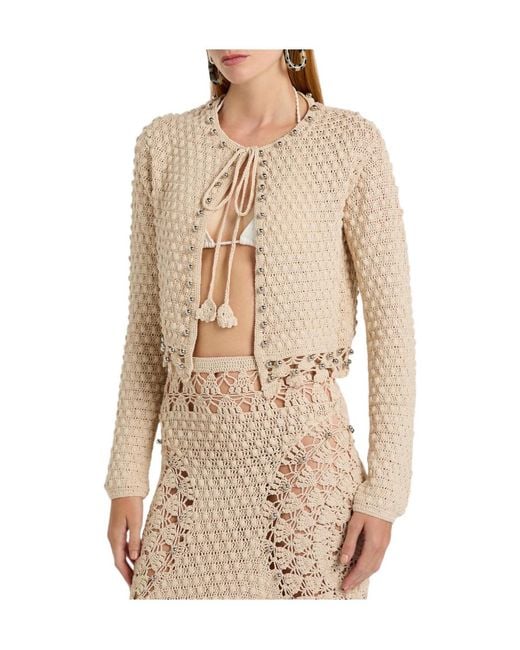 Rabanne Natural Crochet Cotton Cardigan