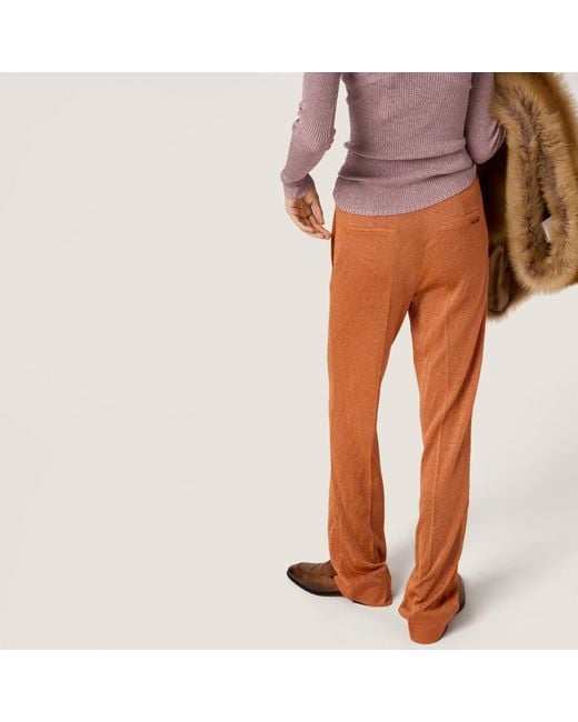 Miu Miu Orange Lurex Pants
