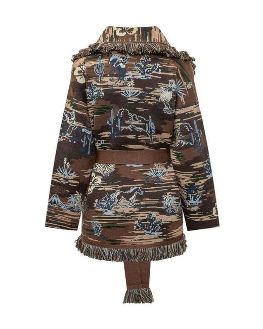 Alanui Multicolor Tex-Hawaii Belted Fringe Cardigan
