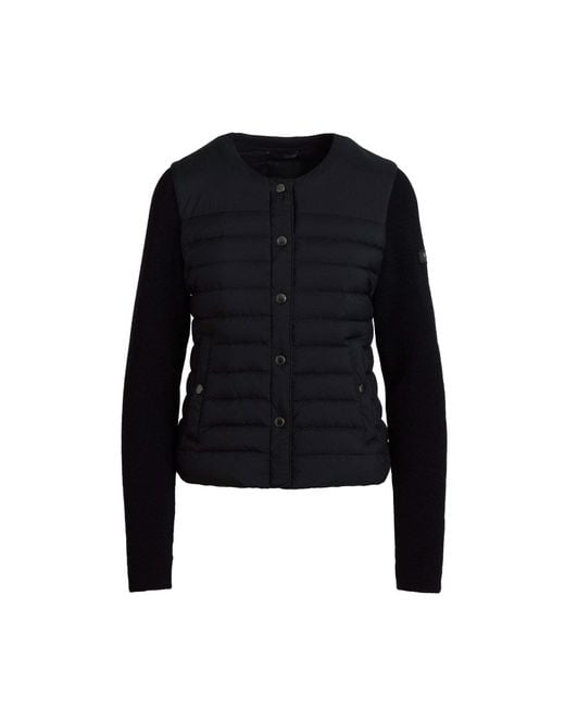 Tatras Blue Quilted Ribbed-Sleeves Puffer Jacket