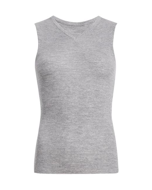 Khaite Gray Renato Ribbed Top