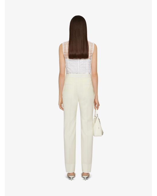 Givenchy White Straight Leg Tailored Trousers