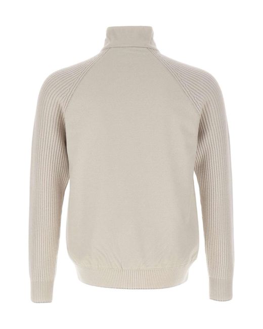 Eleventy White Ribbed Knit Jacket for men