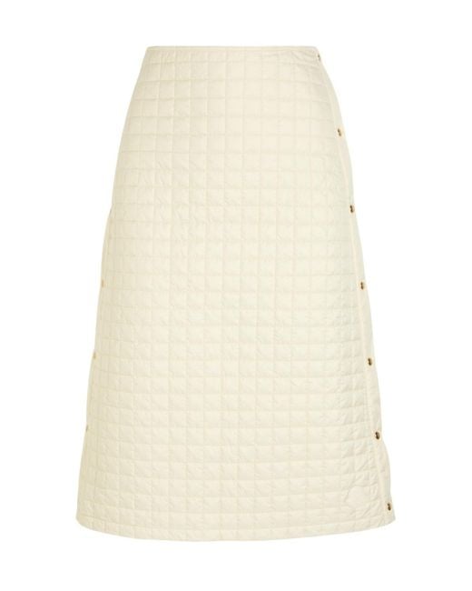 Moncler White Quilted Shell Midi Skirt