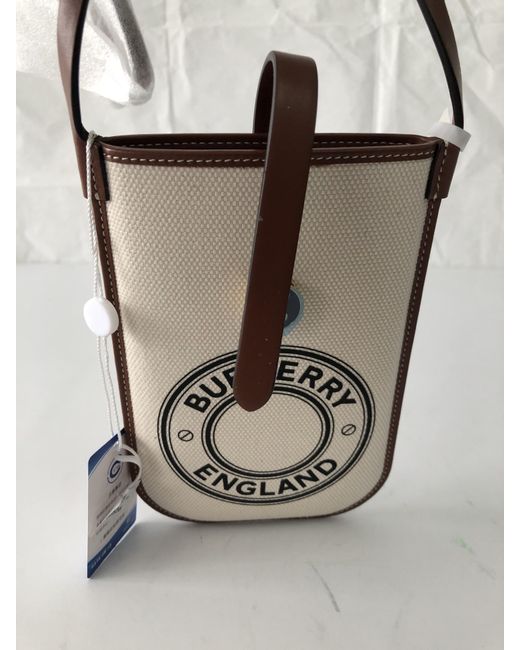 Burberry White Anne Logo Printed Phone Holder